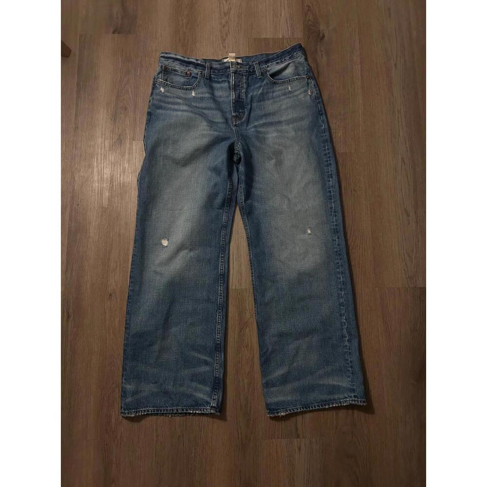 Madewell Low Slung Baggy Jeans Sz 31 Blue Denim Casual Grunge Medium Wash